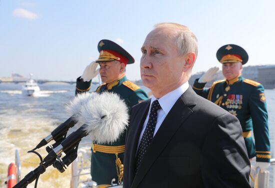 Russian President Vladimir Putin attends Main Naval Parade