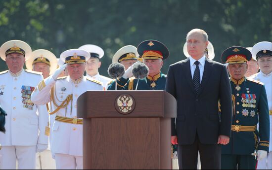 Russian President Vladimir Putin attends Main Naval Parade