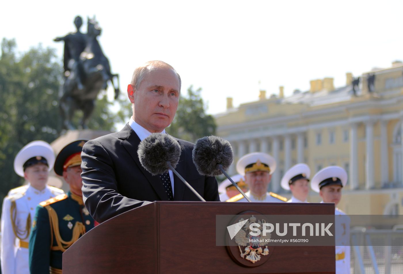 Russian President Vladimir Putin attends Main Naval Parade