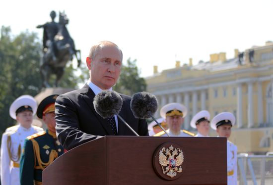 Russian President Vladimir Putin attends Main Naval Parade