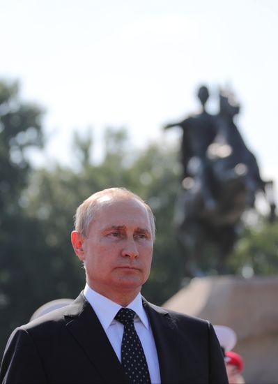 Russian President Vladimir Putin attends Main Naval Parade