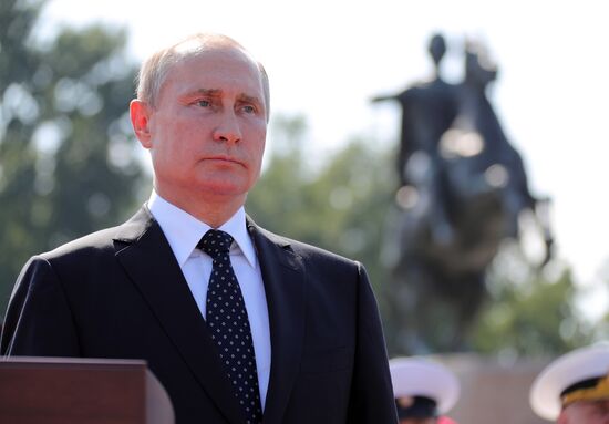 Russian President Vladimir Putin attends Main Naval Parade