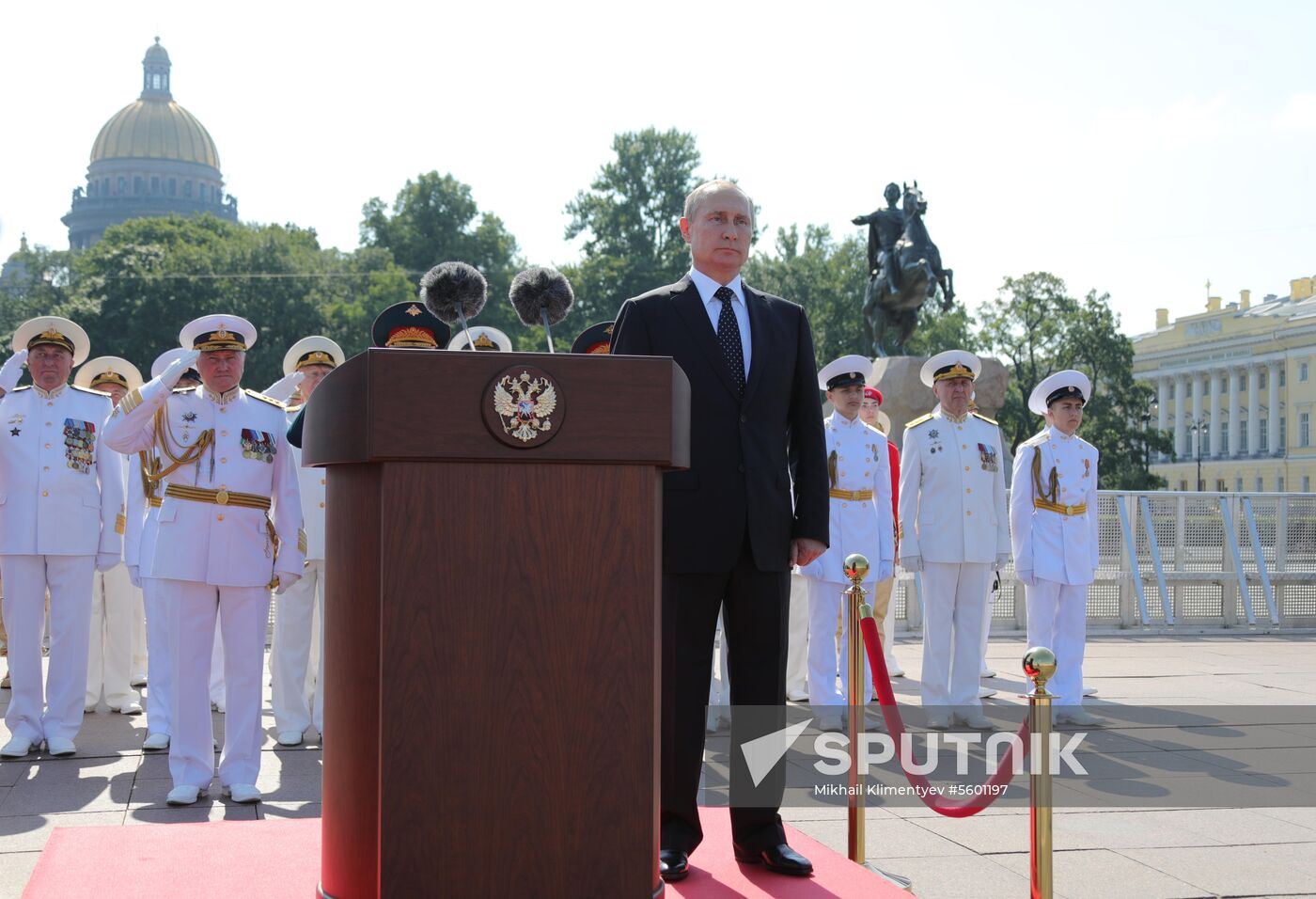 Russian President Vladimir Putin attends Main Naval Parade