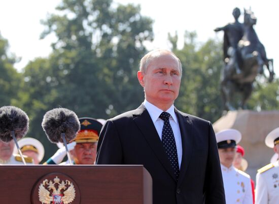 Russian President Vladimir Putin attends Main Naval Parade