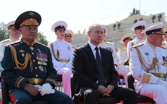 Russian President Vladimir Putin attends Main Naval Parade