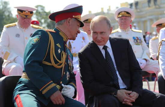 Russian President Vladimir Putin attends Main Naval Parade