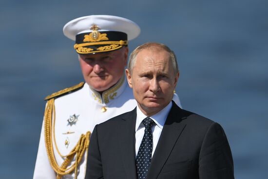 Russian President Vladimir Putin attends Main Naval Parade