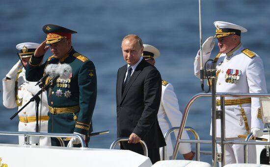 Russian President Vladimir Putin attends Main Naval Parade