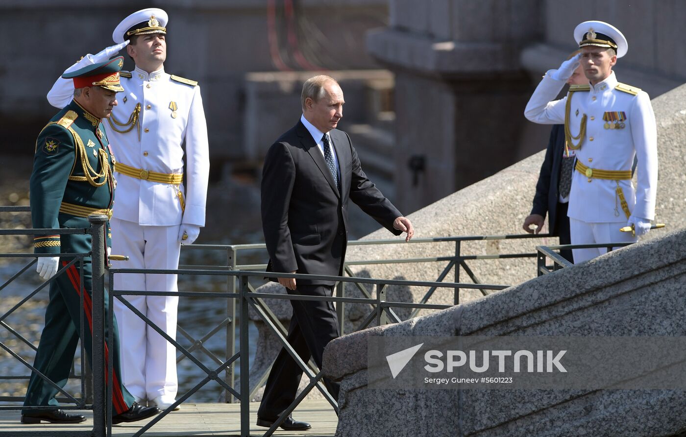 Russian President Vladimir Putin attends Main Naval Parade