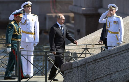 Russian President Vladimir Putin attends Main Naval Parade