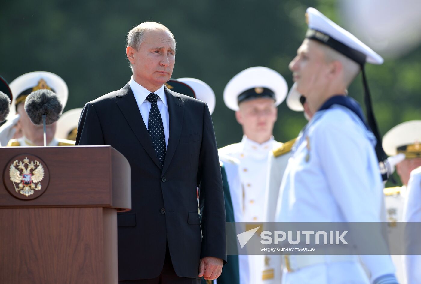 Russian President Vladimir Putin attends Main Naval Parade