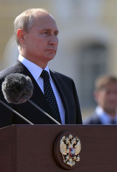 Russian President Vladimir Putin attends Main Naval Parade