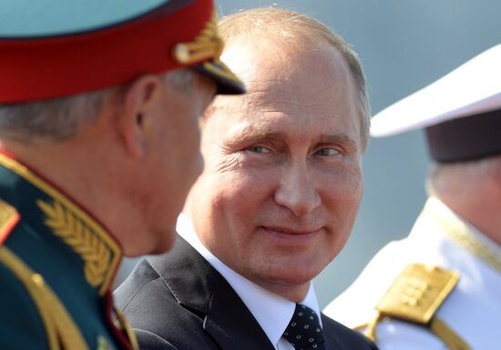 Russian President Vladimir Putin attends Main Naval Parade