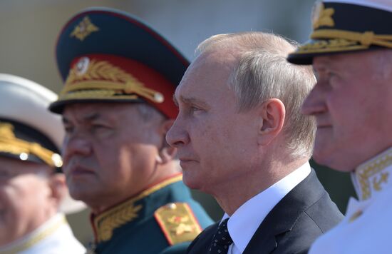 Russian President Vladimir Putin attends Main Naval Parade