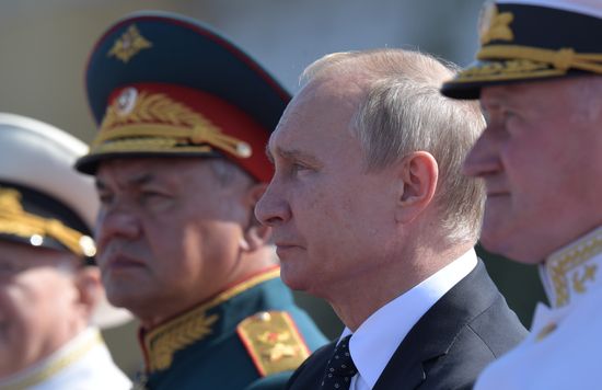 Russian President Vladimir Putin attends Main Naval Parade