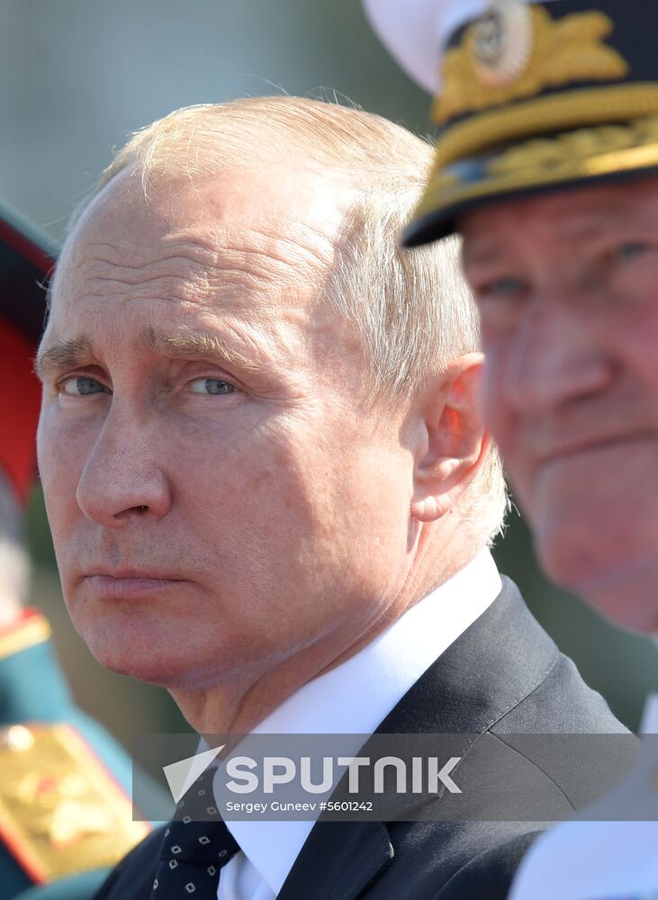 Russian President Vladimir Putin attends Main Naval Parade