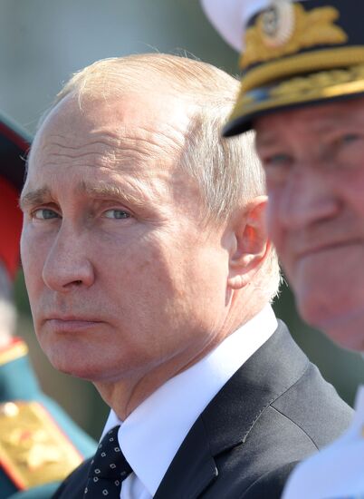Russian President Vladimir Putin attends Main Naval Parade