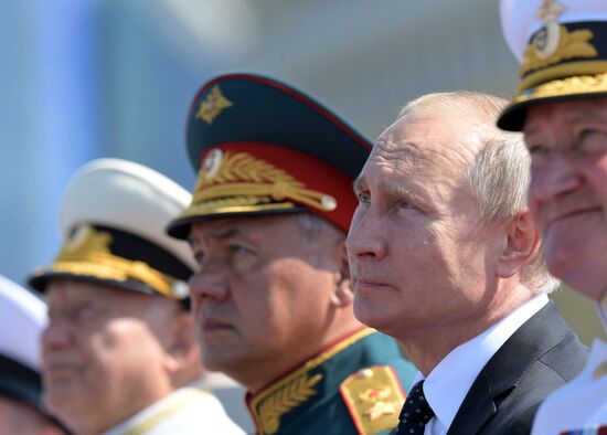 Russian President Vladimir Putin attends Main Naval Parade