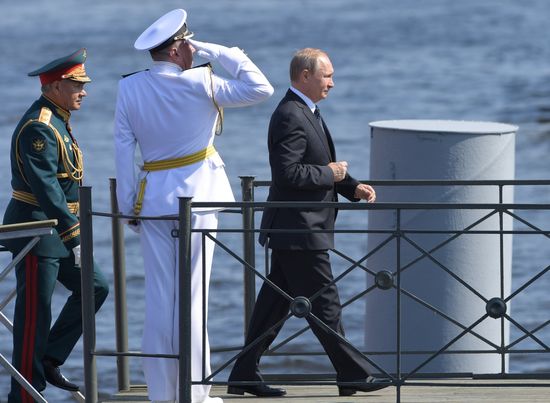 Russian President Vladimir Putin attends Main Naval Parade