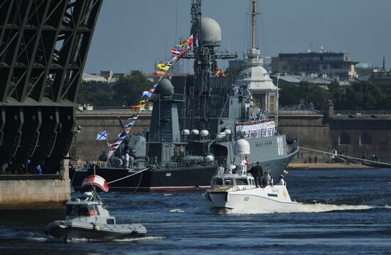 Russian President Vladimir Putin attends Main Naval Parade