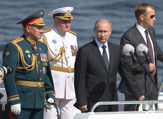 Russian President Vladimir Putin attends Main Naval Parade