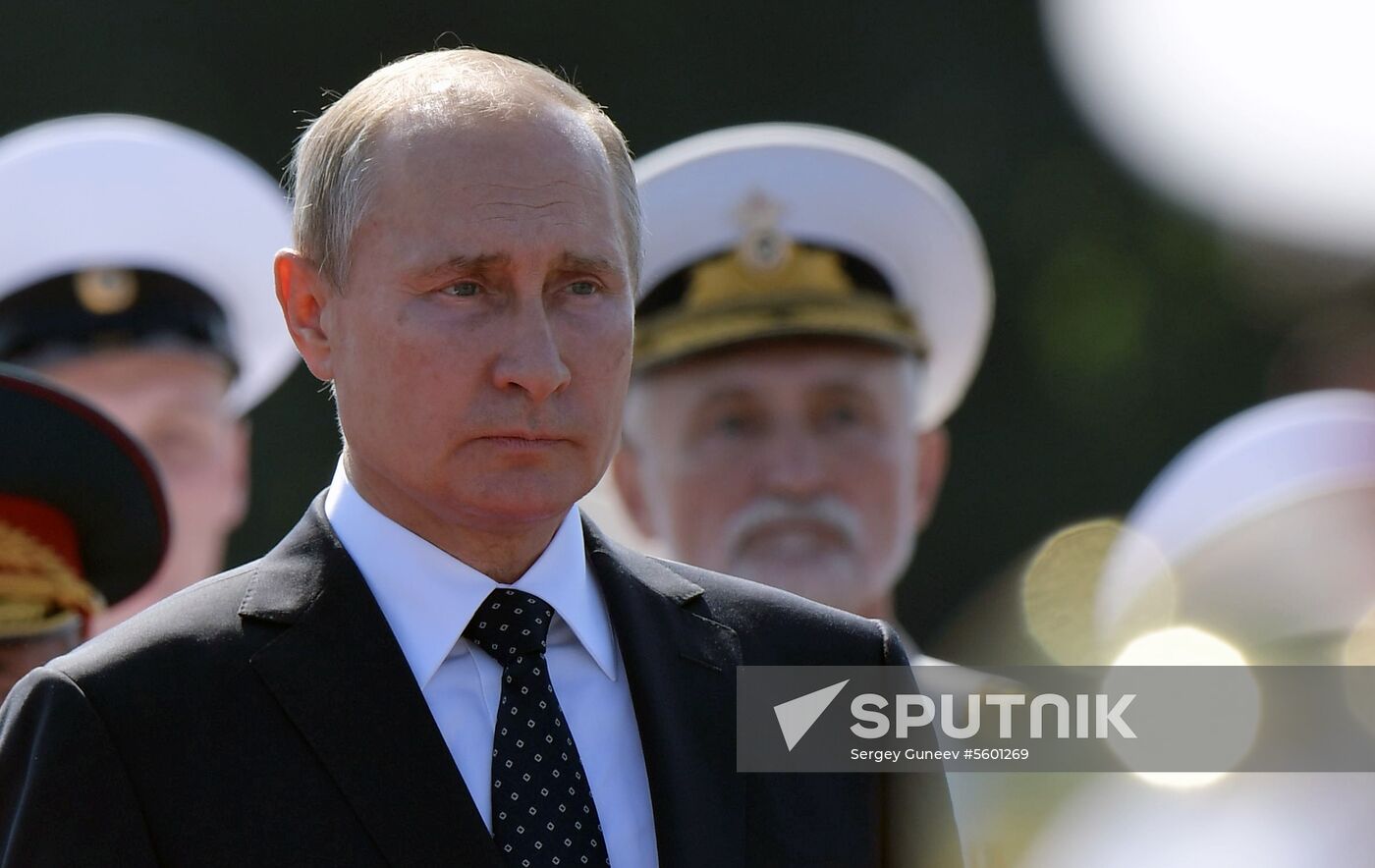 Russian President Vladimir Putin attends Main Naval Parade