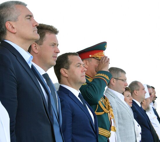Prime Minister of Russia Dmitry Medvedev attends Russian Navy Day celebrations in Sevastopol