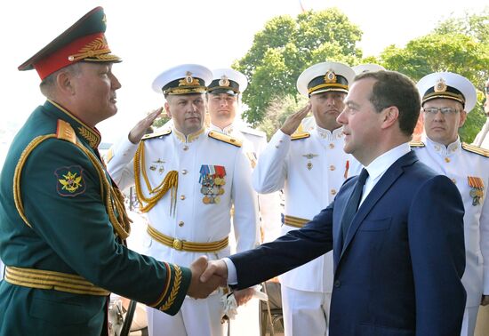 Prime Minister of Russia Dmitry Medvedev attends Russian Navy Day celebrations in Sevastopol