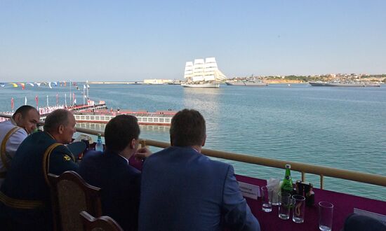 Prime Minister of Russia Dmitry Medvedev attends Russian Navy Day celebrations in Sevastopol