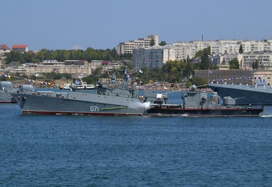 Prime Minister of Russia Dmitry Medvedev attends Russian Navy Day celebrations in Sevastopol