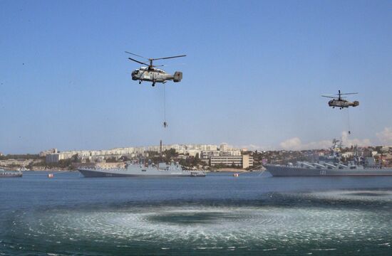 Prime Minister of Russia Dmitry Medvedev attends Russian Navy Day celebrations in Sevastopol