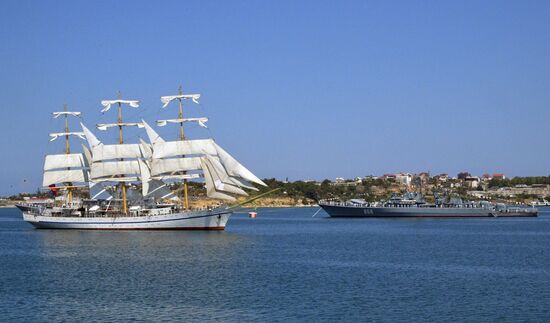 Prime Minister of Russia Dmitry Medvedev attends Russian Navy Day celebrations in Sevastopol