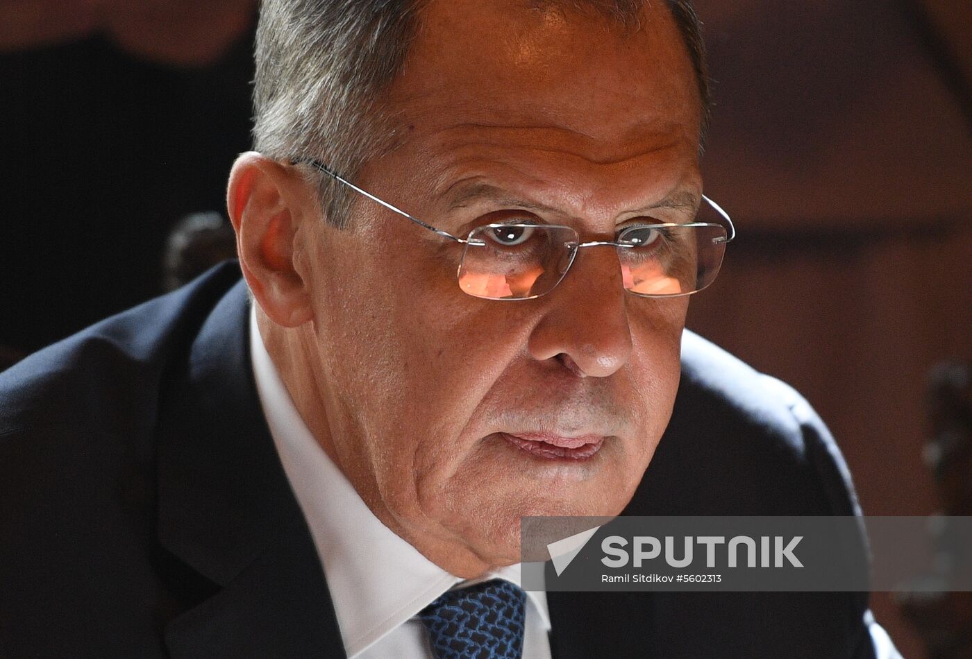Meeting of Russian and Japanese foreign ministers Sergei Lavrov and Taro Kono