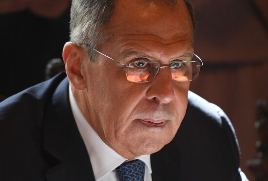 Meeting of Russian and Japanese foreign ministers Sergei Lavrov and Taro Kono