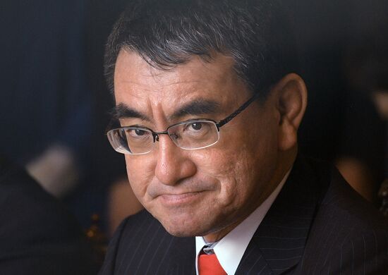 Meeting of Russian and Japanese foreign ministers Sergei Lavrov and Taro Kono