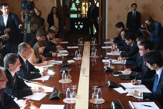 Meeting of Russian and Japanese foreign ministers Sergei Lavrov and Taro Kono