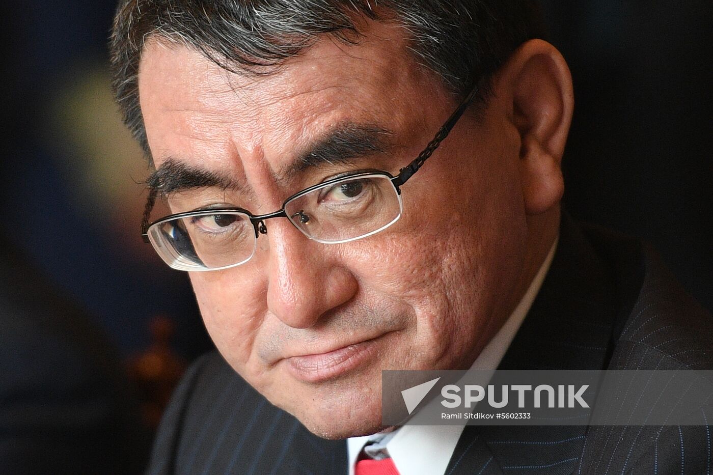 Meeting of Russian and Japanese foreign ministers Sergei Lavrov and Taro Kono