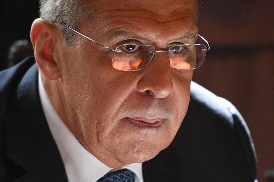 Meeting of Russian and Japanese foreign ministers Sergei Lavrov and Taro Kono