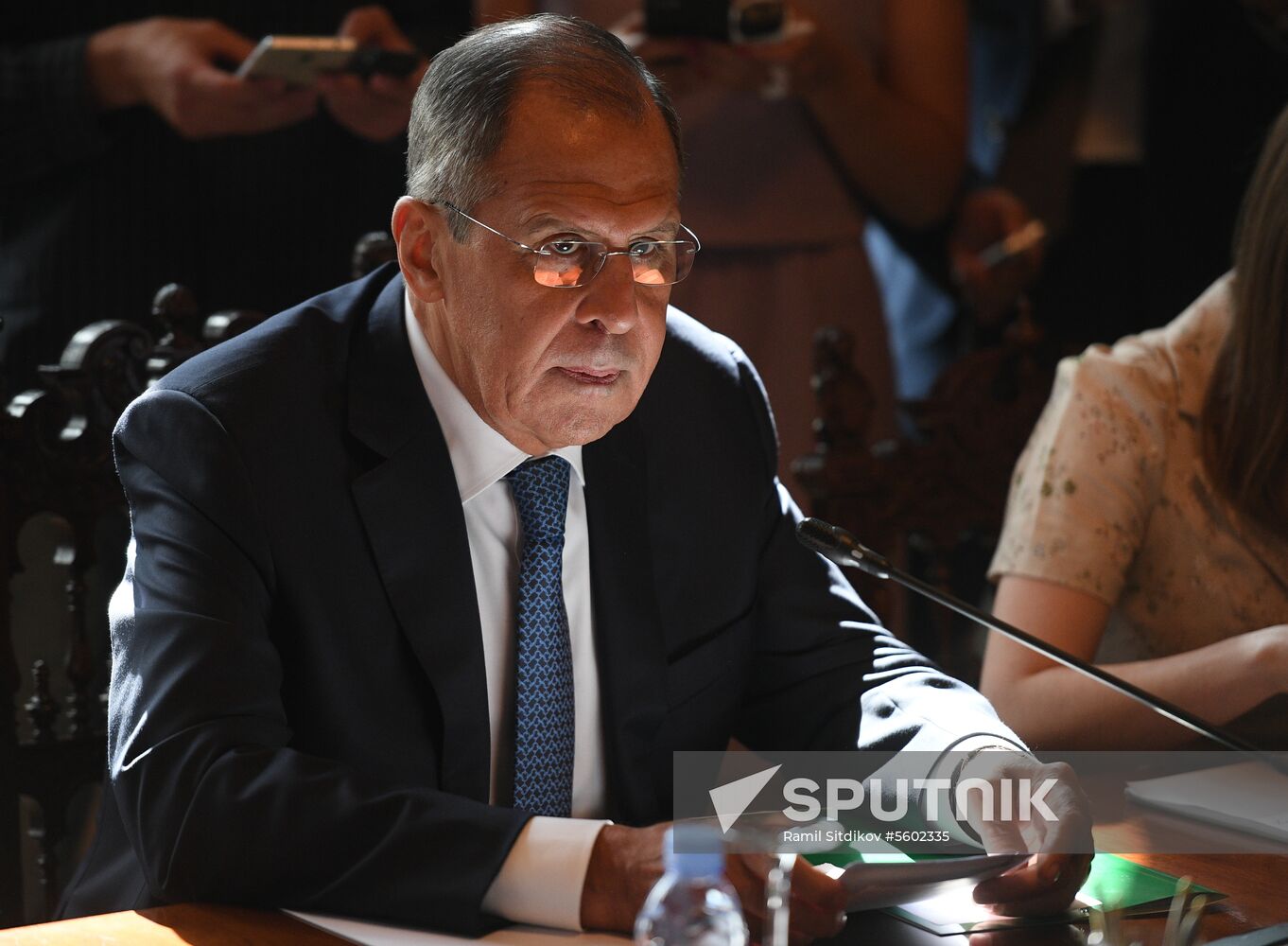 Meeting of Russian and Japanese foreign ministers Sergei Lavrov and Taro Kono