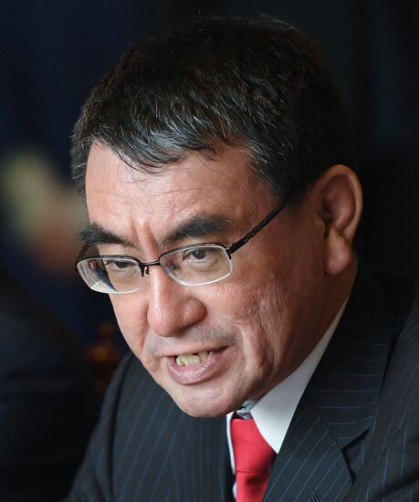 Meeting of Russian and Japanese foreign ministers Sergei Lavrov and Taro Kono