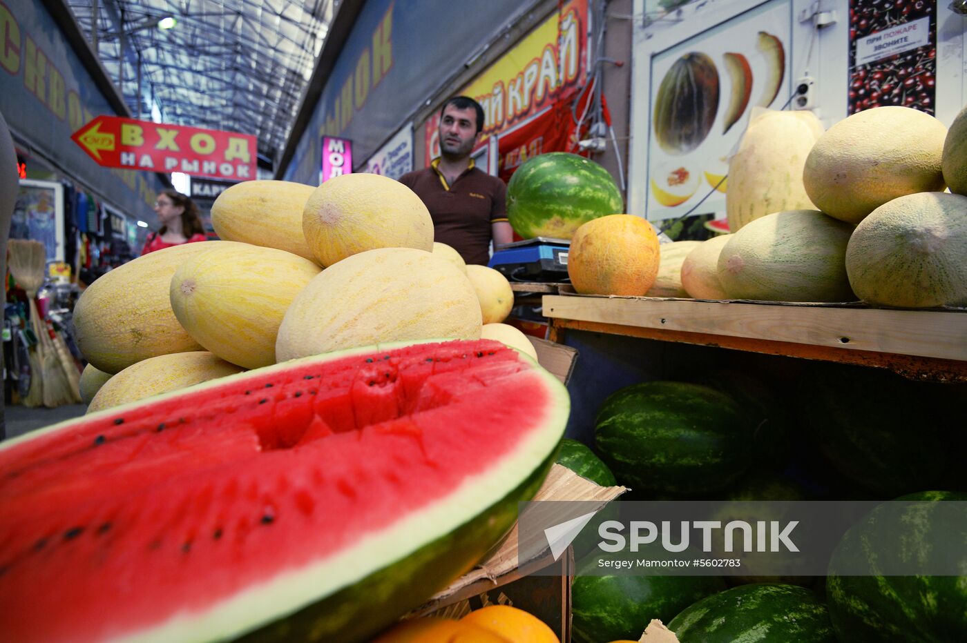 Watermelons go on sale in Moscow