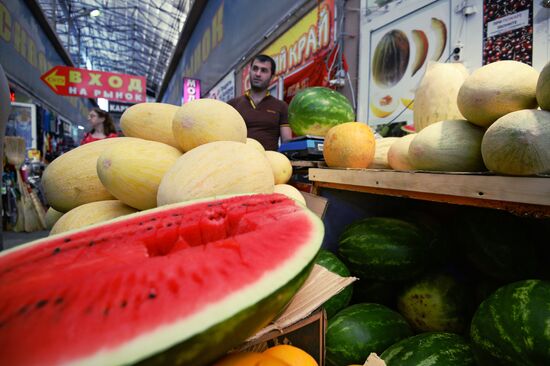 Watermelons go on sale in Moscow