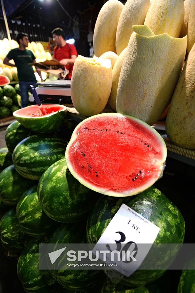 Watermelons go on sale in Moscow