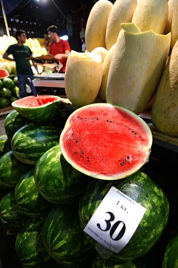 Watermelons go on sale in Moscow