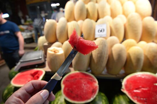 Watermelons go on sale in Moscow