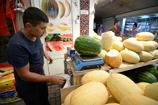 Watermelons go on sale in Moscow