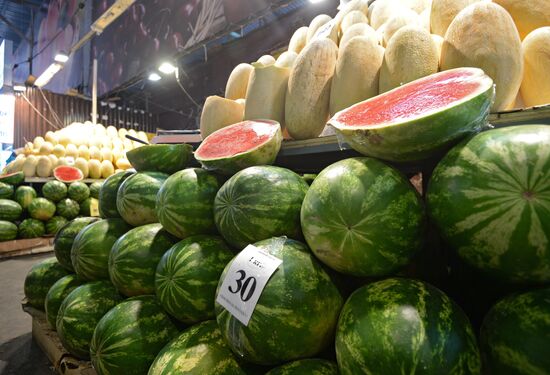 Watermelons go on sale in Moscow