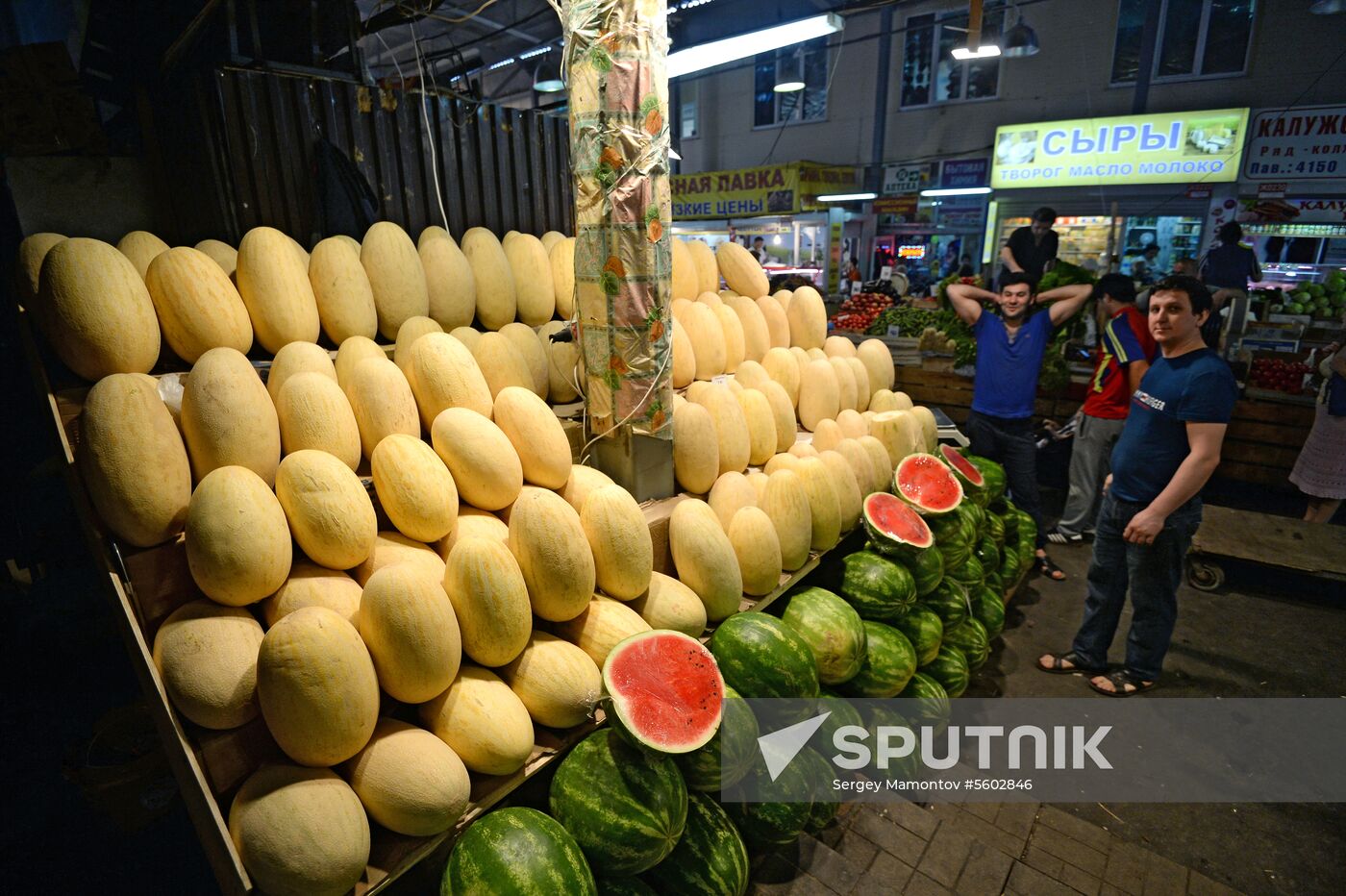 Watermelons go on sale in Moscow