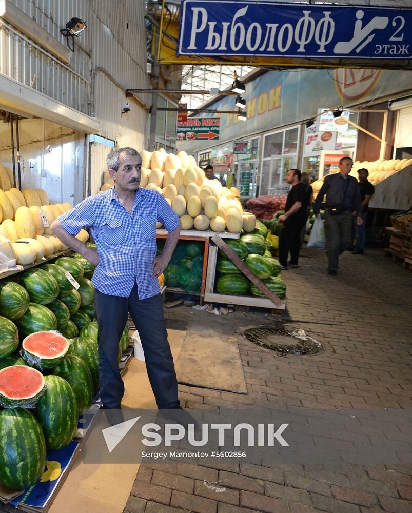 Watermelons go on sale in Moscow