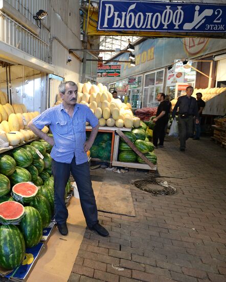 Watermelons go on sale in Moscow